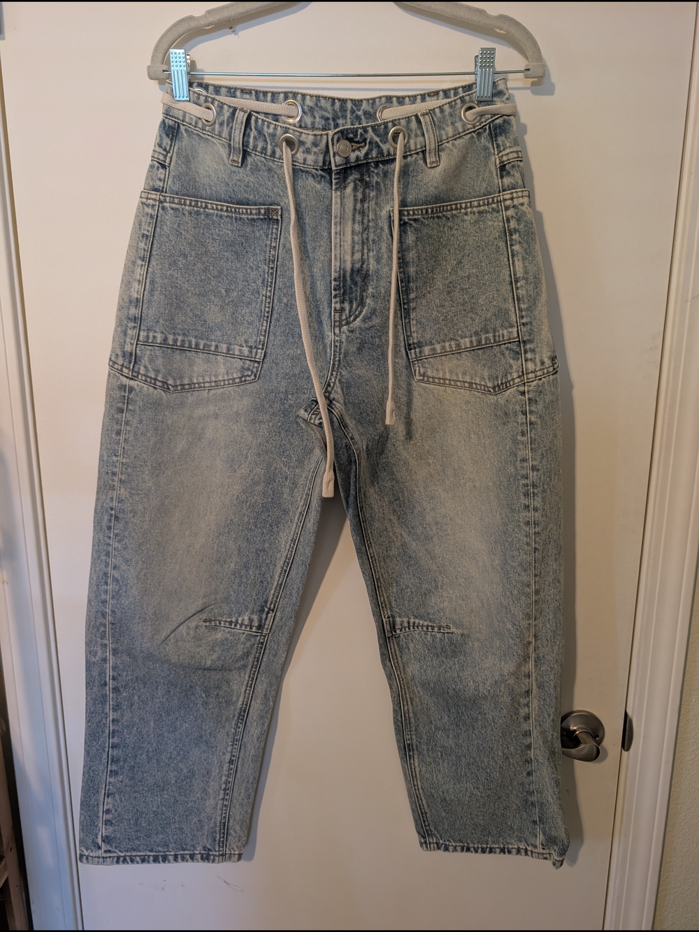 Light Wash Denim Barrel Jeans